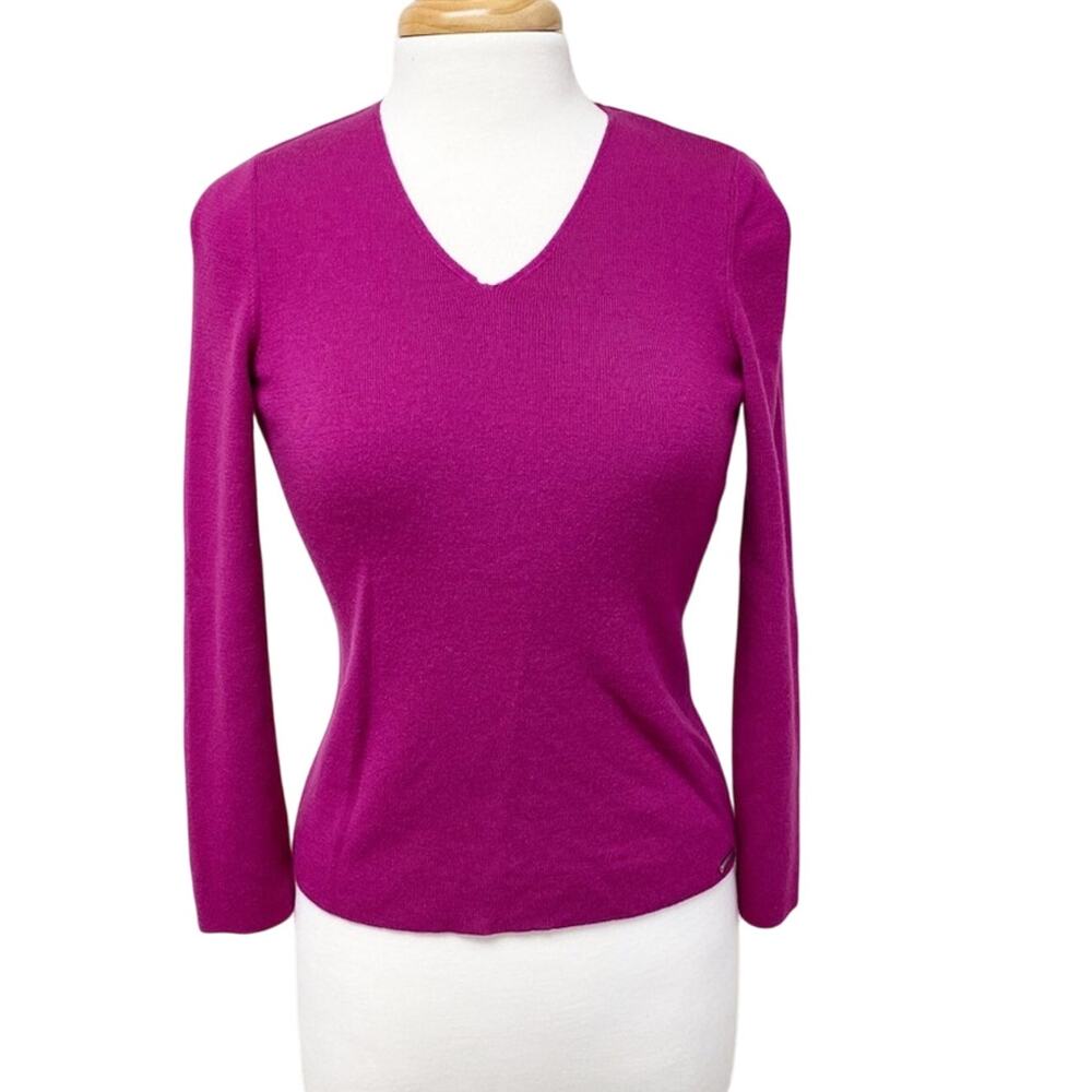 Saint James V-neck Sweater in Raspberry Size 6